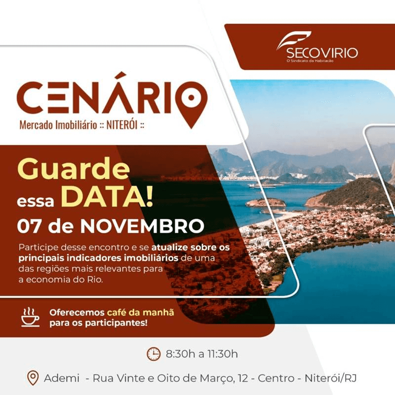 Secovi Rio organiza mais uma edição do ‘Cenário do Mercado Imobiliário – Niterói’