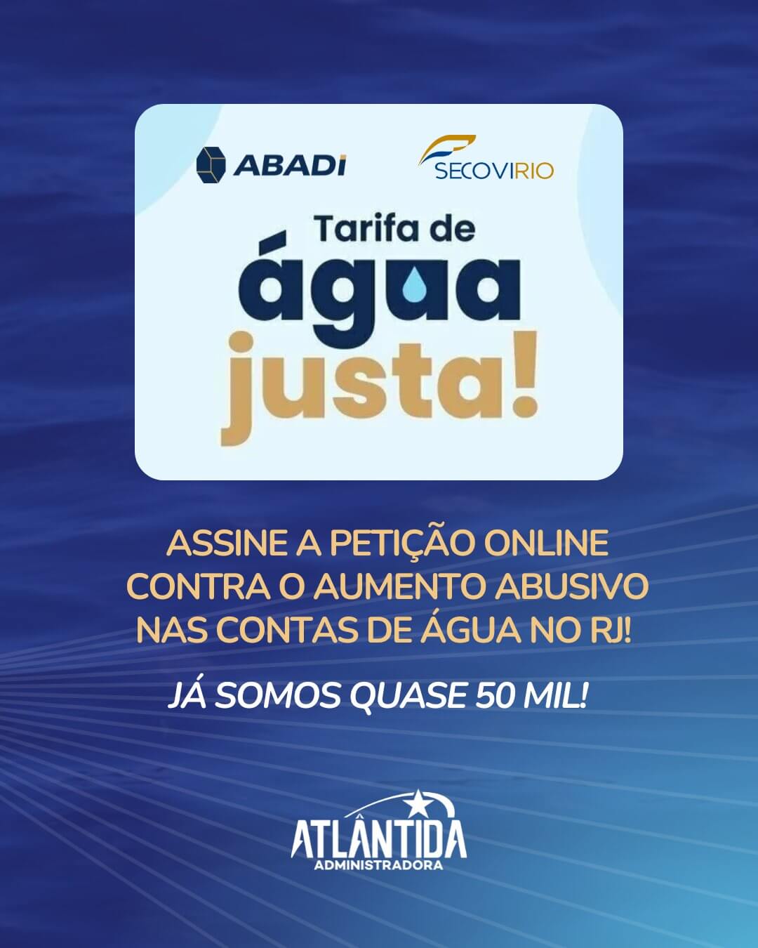Tarifa de Água Justa: apoie essa causa!